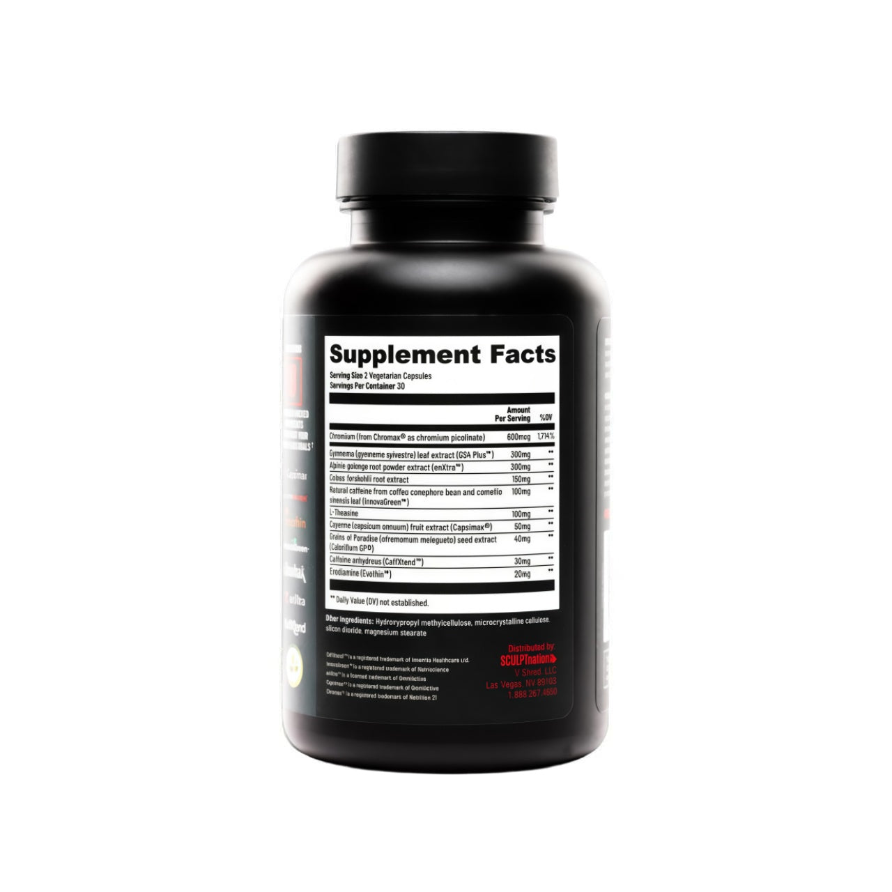 Sculpt Nation by V Shred Burn ThermogenicFat Burner for Men & Women - Daytime FatBurner Metabolism Booster - PremiumCapsimax Cayenne Pepper, Chromax, PatentedIngredients - 60 Natural Veggie Pills