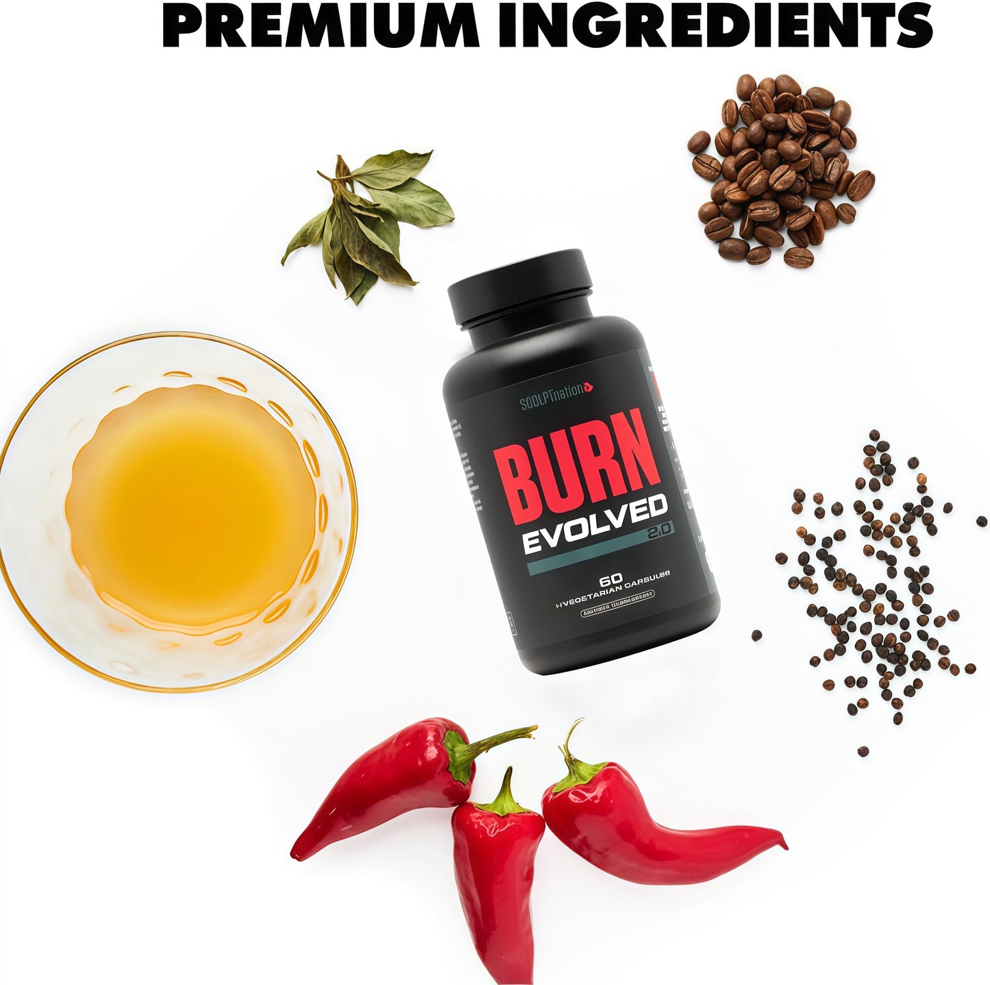 Sculpt Nation by V Shred Burn ThermogenicFat Burner for Men & Women - Daytime FatBurner Metabolism Booster - PremiumCapsimax Cayenne Pepper, Chromax, PatentedIngredients - 60 Natural Veggie Pills