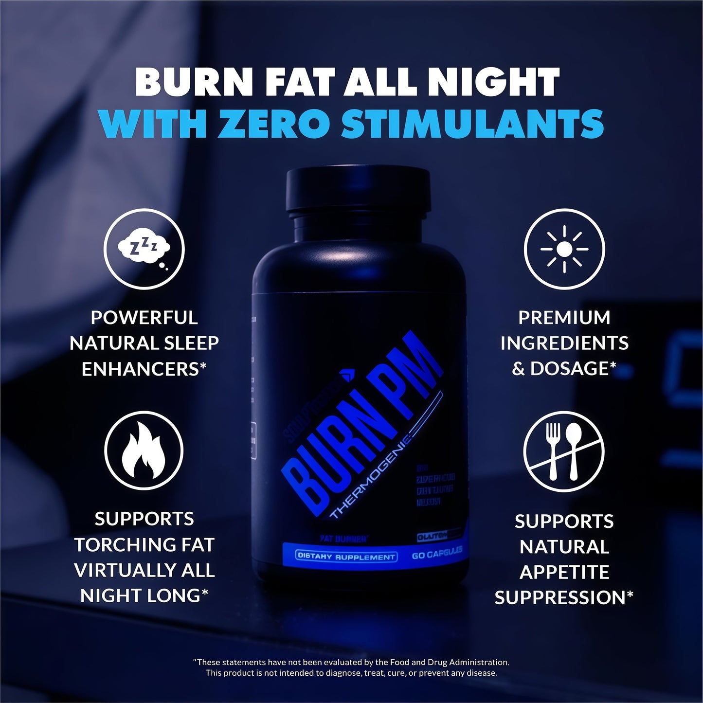 Sculpt Nation by V Shred Burn PM - Night Time Fat Burner - Appetite Suppressant and Weight Loss Support - Raspberry Ketones, Green Coffee Bean Extract, Melatonin - 60 Gluten Free Capsules
