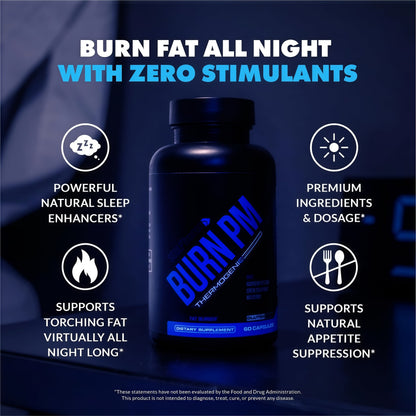 Sculpt Nation by V Shred Burn PM - Night Time Fat Burner - Appetite Suppressant and Weight Loss Support - Raspberry Ketones, Green Coffee Bean Extract, Melatonin - 60 Gluten Free Capsules